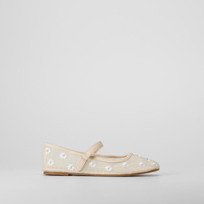 Bailarina con flores y correa beige OH GIRL!