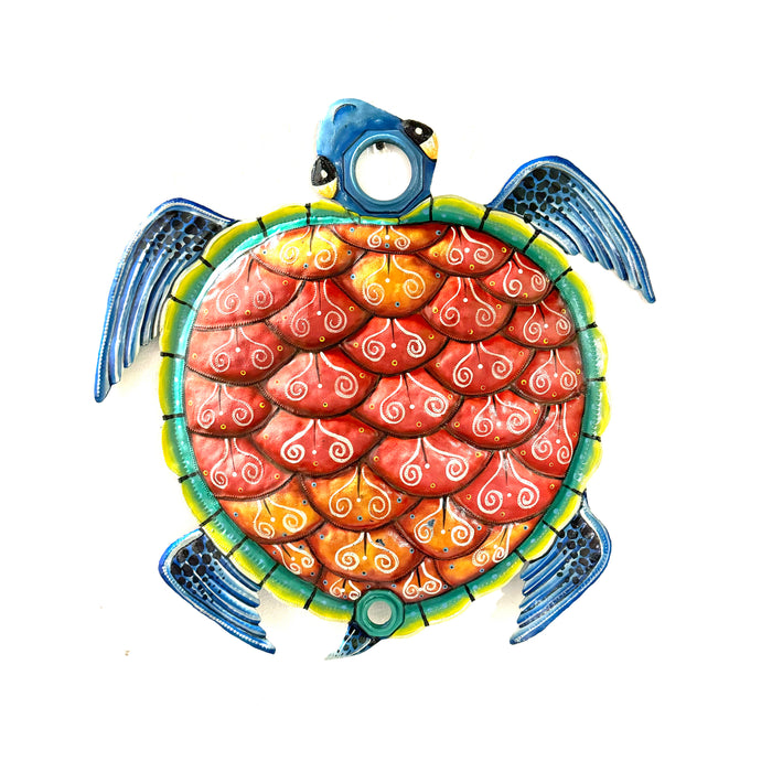 Oil Drum Top Red Turtle