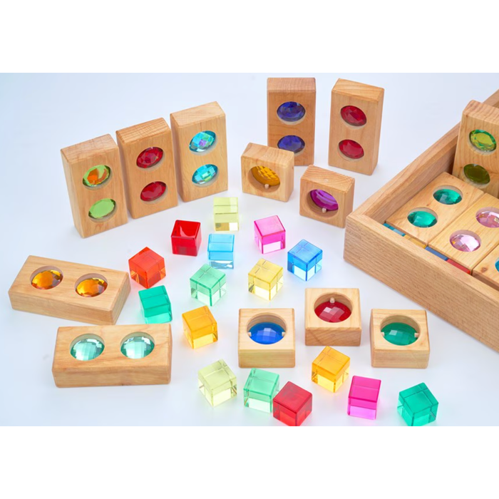 Bauspiel Color Track With Lucent Cubes (45 Pieces)