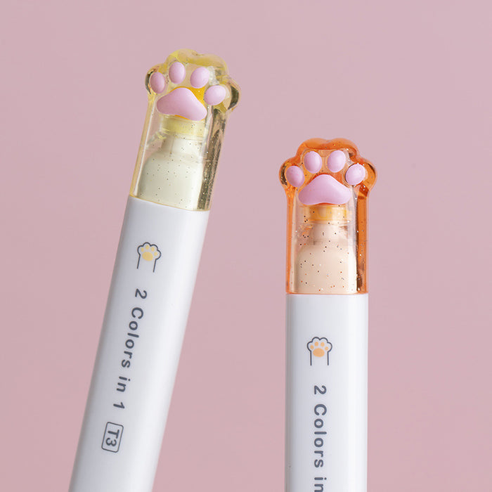 Cat Paw Series Dual-Sided Highlighter Set (6pcs)