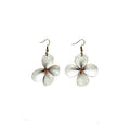 Clover Leather Earrings- Silver