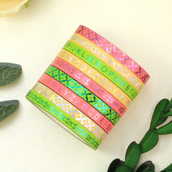 Colorful Gold Foiled Slim Washi Tape Set (3pcs)