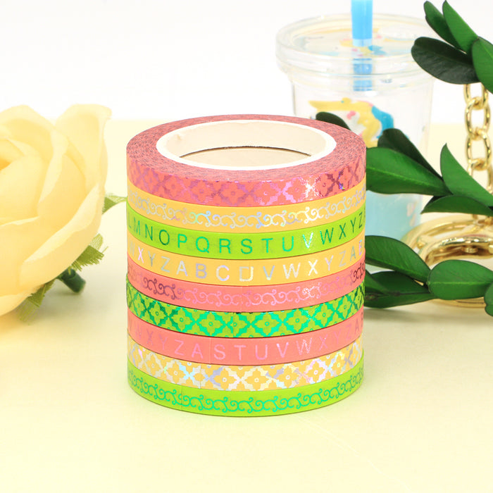 Colorful Gold Foiled Slim Washi Tape Set (3pcs)