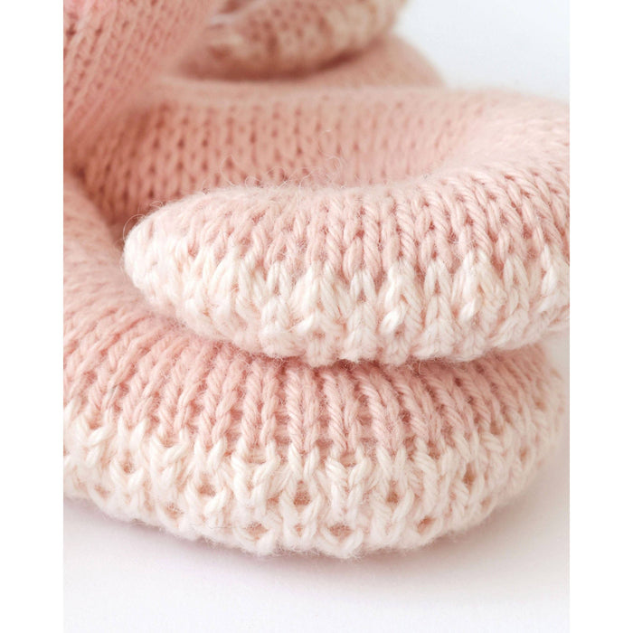 Stack of pink knitted fabric