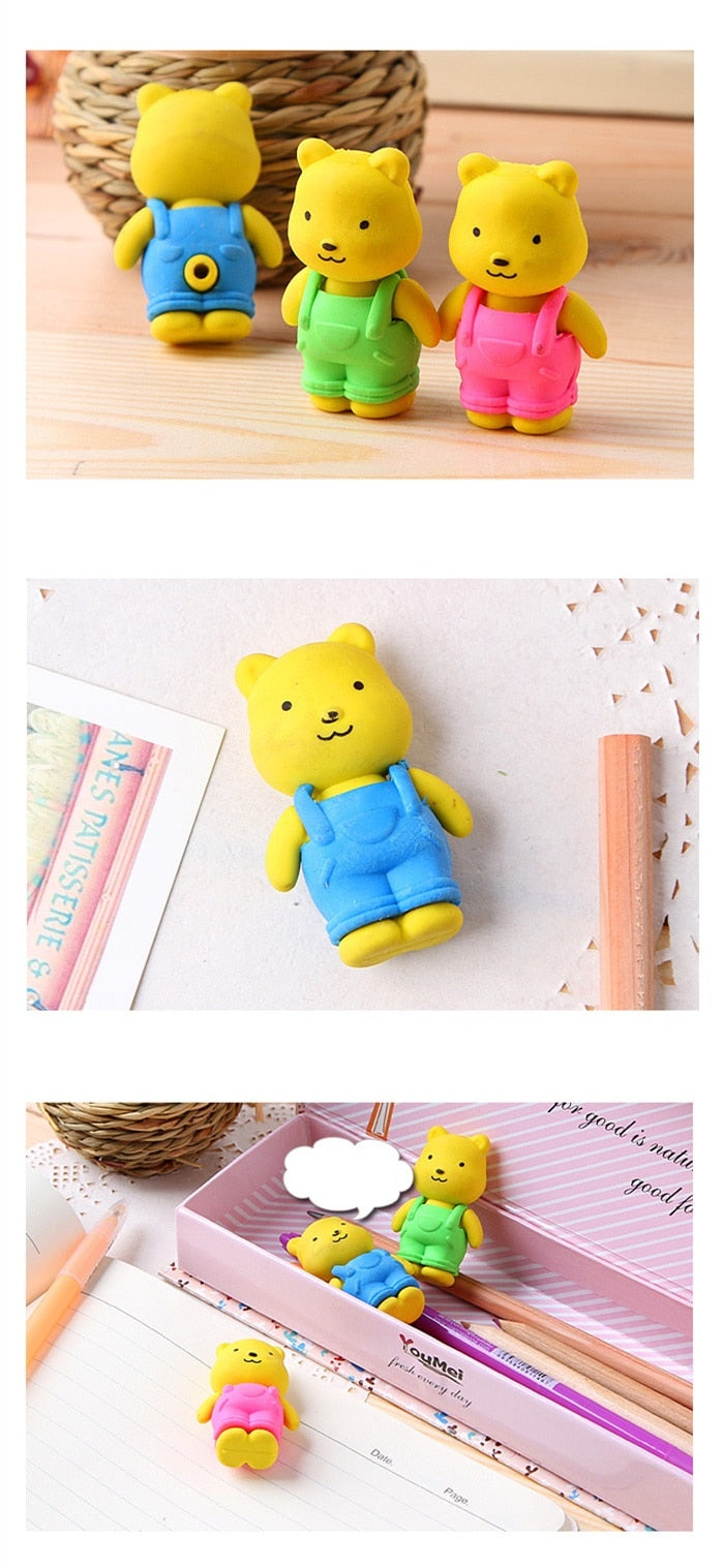 Cute Bear Erasers (3pcs) - Original Kawaii Pen