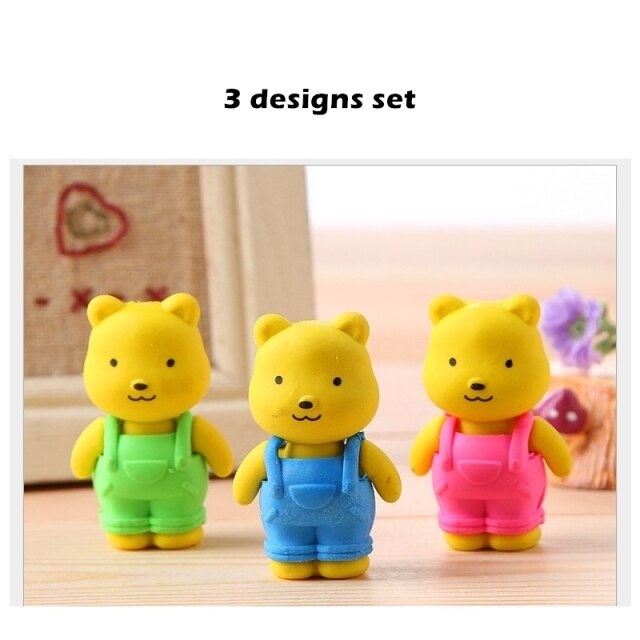 Cute Bear Erasers (3pcs) - Original Kawaii Pen