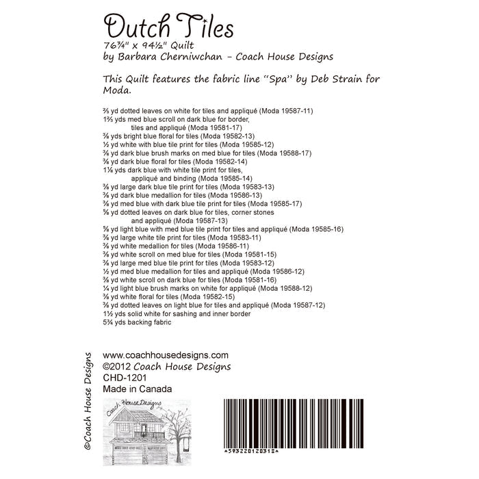 Dutch Tiles Downloadable PDF Quilt Pattern