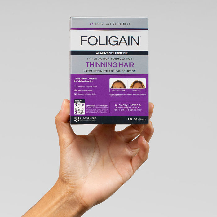FOLIGAIN Triple Action Complete Formula For Thinning Hair For Women with 10% Trioxidil - FOLIGAIN