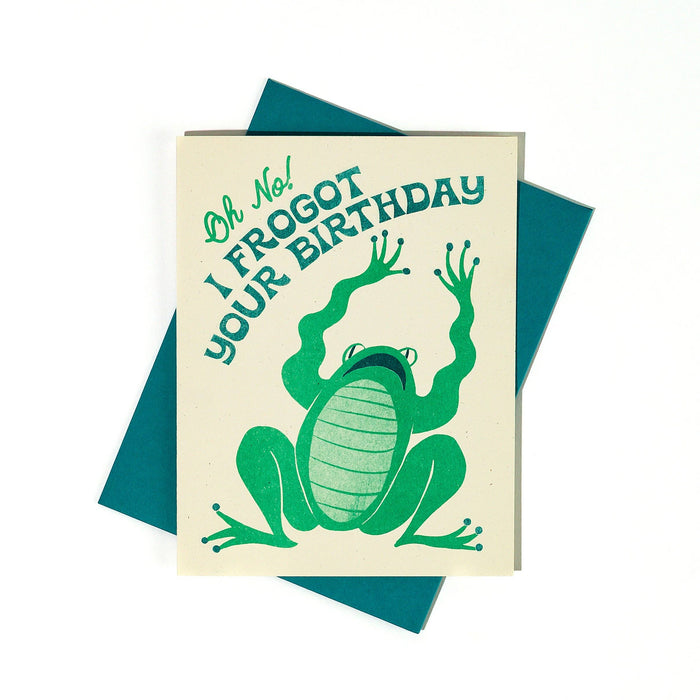 Frogot Your Birthday - Risograph Birthday Card