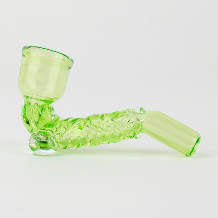 Home Blown Glass Sherbat Dry Pipe - Green - Empire Smokes
