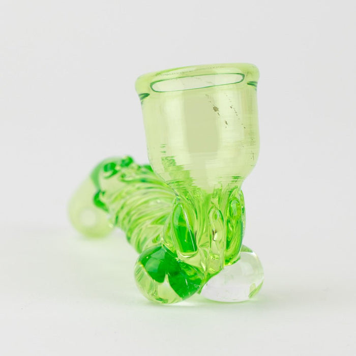 Home Blown Glass Sherbat Dry Pipe - Green - Empire Smokes