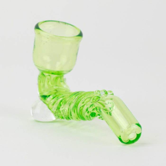 Home Blown Glass Sherbat Dry Pipe - Green - Empire Smokes