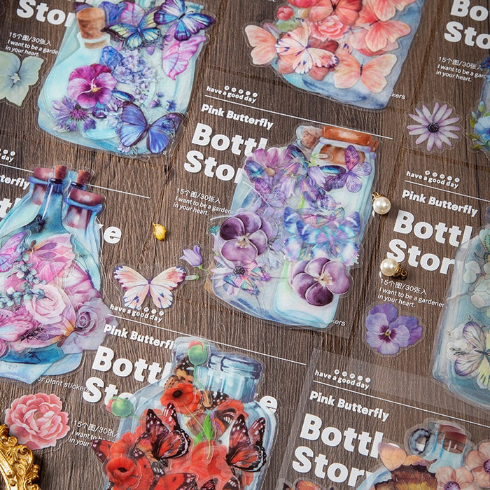 Japanese Bottle Story Stickers (8 Designs - Original Kawaii Pen