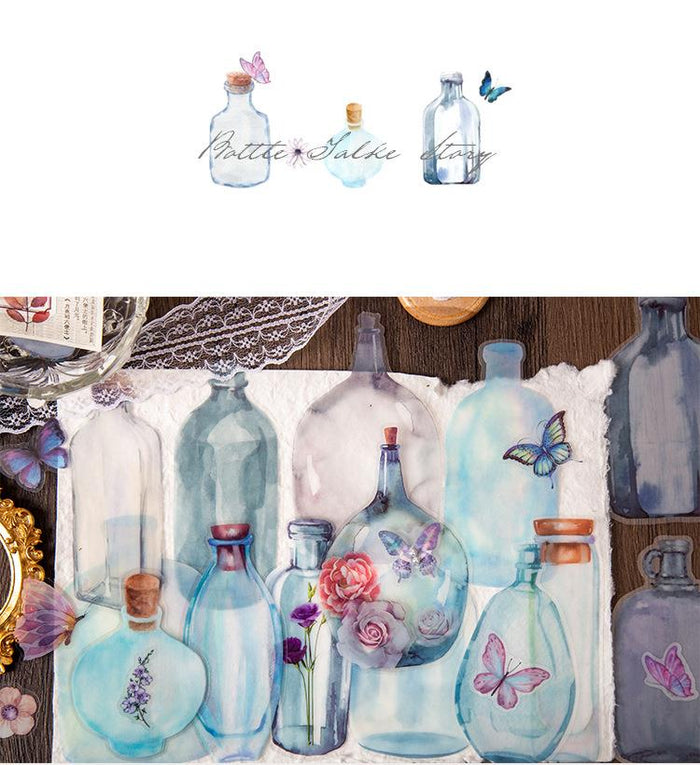 Japanese Bottle Story Stickers (8 Designs - Original Kawaii Pen