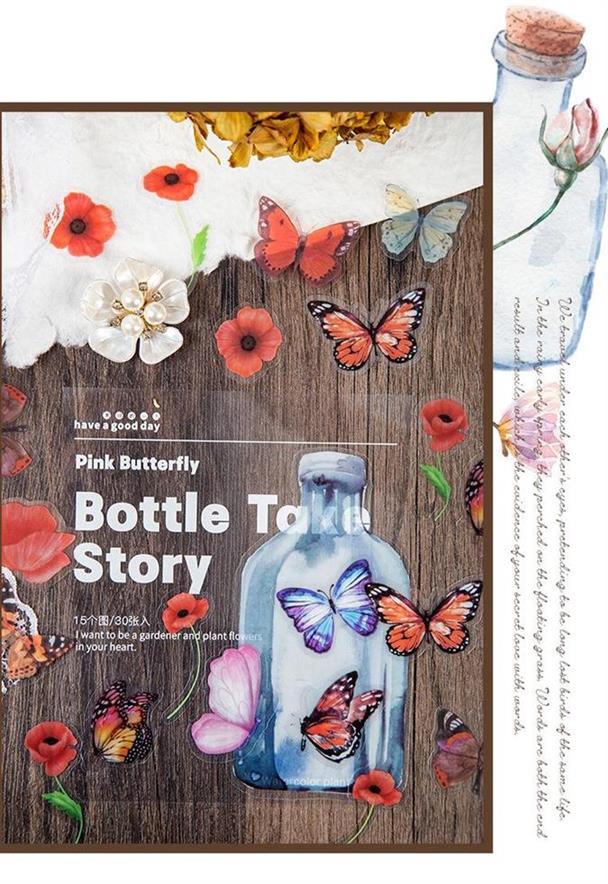 Japanese Bottle Story Stickers (8 Designs - Original Kawaii Pen