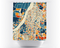 Kolkata Map Shower Curtain - india Shower Curtain - Chroma Series
