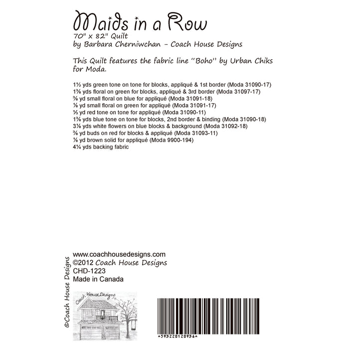 Maids in a Row Downloadable PDF Quilt Pattern