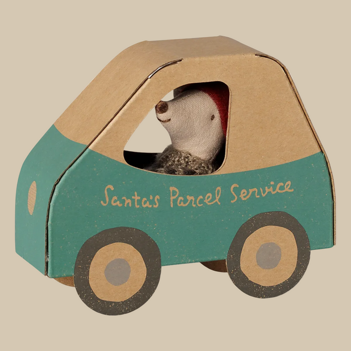 Maileg | Christmas Mouse, Little Brother in Car Box (Ships Early November)