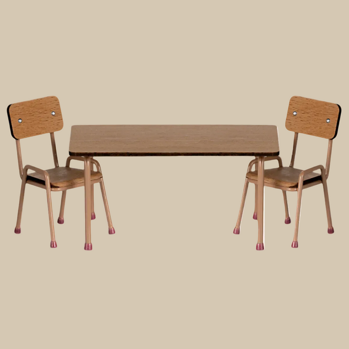 Maileg | Table and Chair Set, Mouse |Dark Powder ‘25