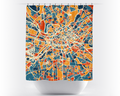 Manchester Map Shower Curtain - uk Shower Curtain - Chroma Series