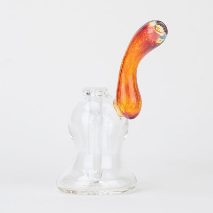 Matt King Glass Amber Purple Blossom Bubbler Rig - Empire Smokes