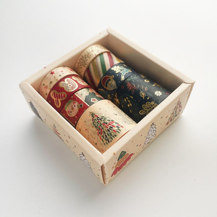 Merry Christmas Gold Foiled Washi Tape Set ( 8 pcs)