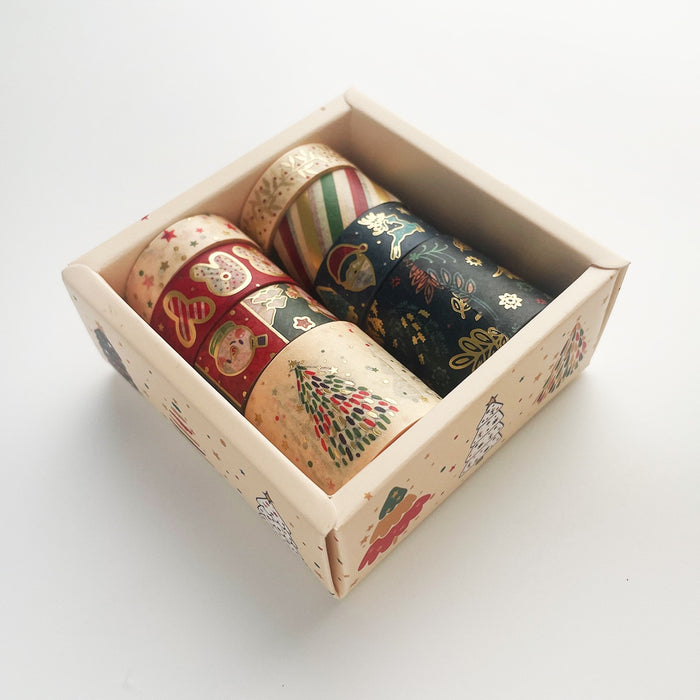 Merry Christmas Gold Foiled Washi Tape Set ( 8 pcs)