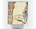 Miami Map Shower Curtain - usa Shower Curtain - Chroma Series