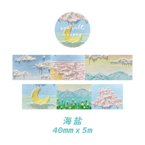 Nature Series Oil Painting Washi Tapes - Original Kawaii Pen