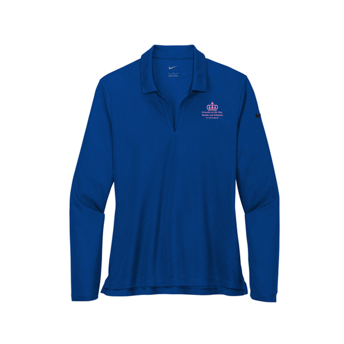 Nike Women's Dri-FIT Micro Pique 2.0 Long Sleeve Polo, Screen Print