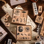Phases of Moon & Plant Atlas Rubber Stamp Set (7pcs)
