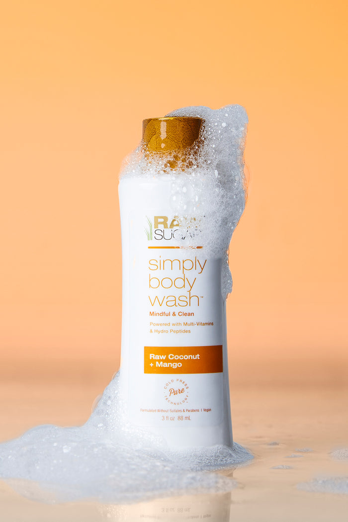 mini body wash sulfate free paraben free raw coconut + mango