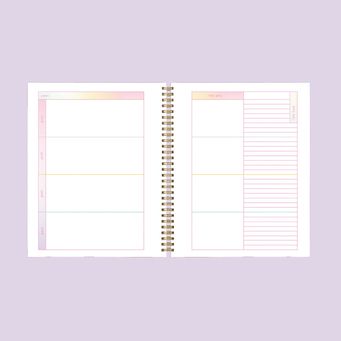 Undated Perpetual Planner - Rainbow Gradient Interior Goals