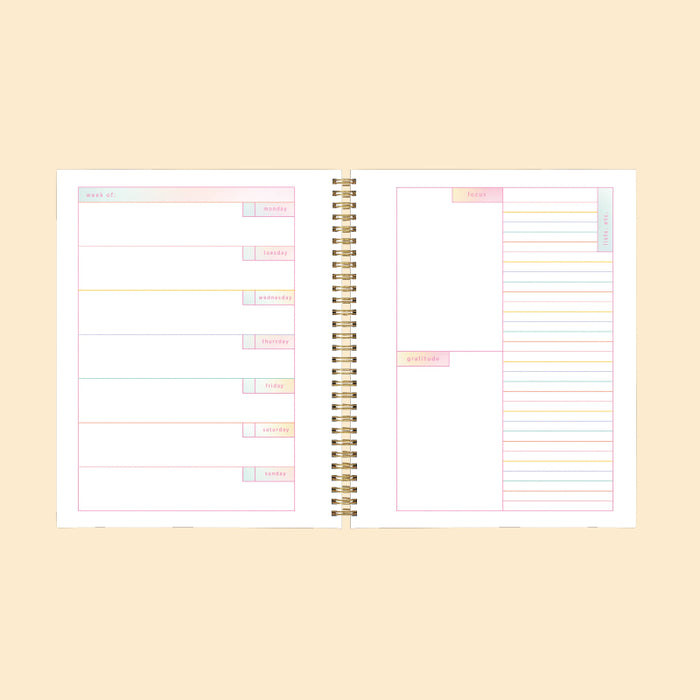 Undated Perpetual Planner - Rainbow Gradient Interior Weekly