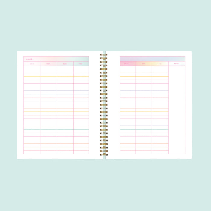 Undated Perpetual Planner - Rainbow Gradient Interior Weekly Tasks