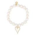 White Capiz Heart Bracelet, BuDha Girl